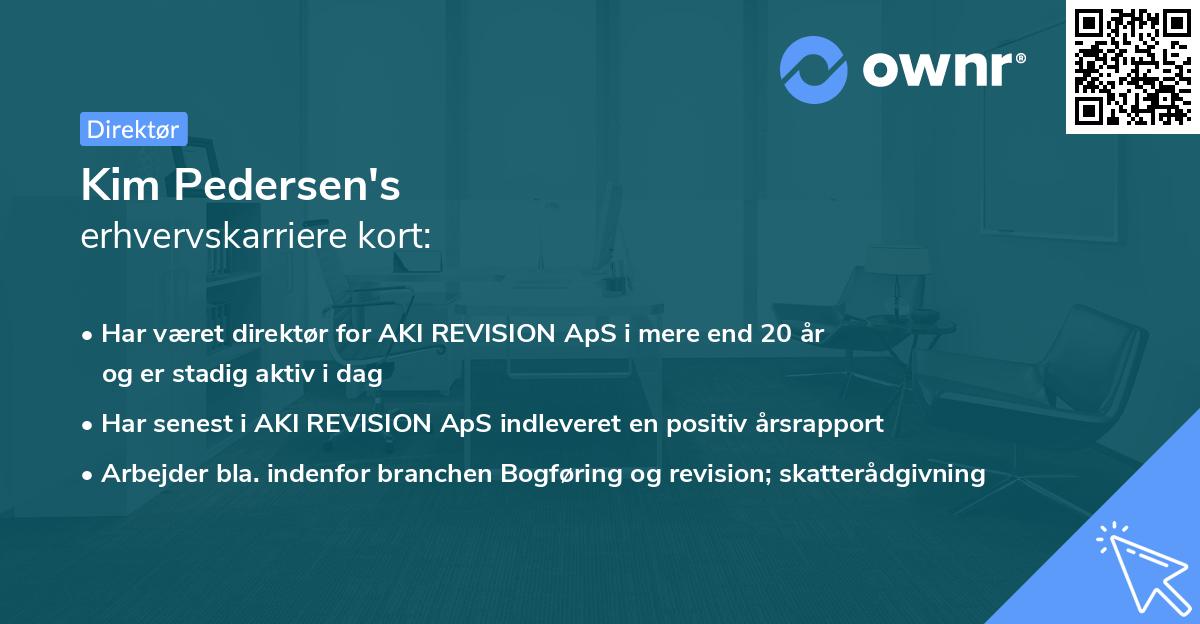 Kim Pedersen's erhvervskarriere kort