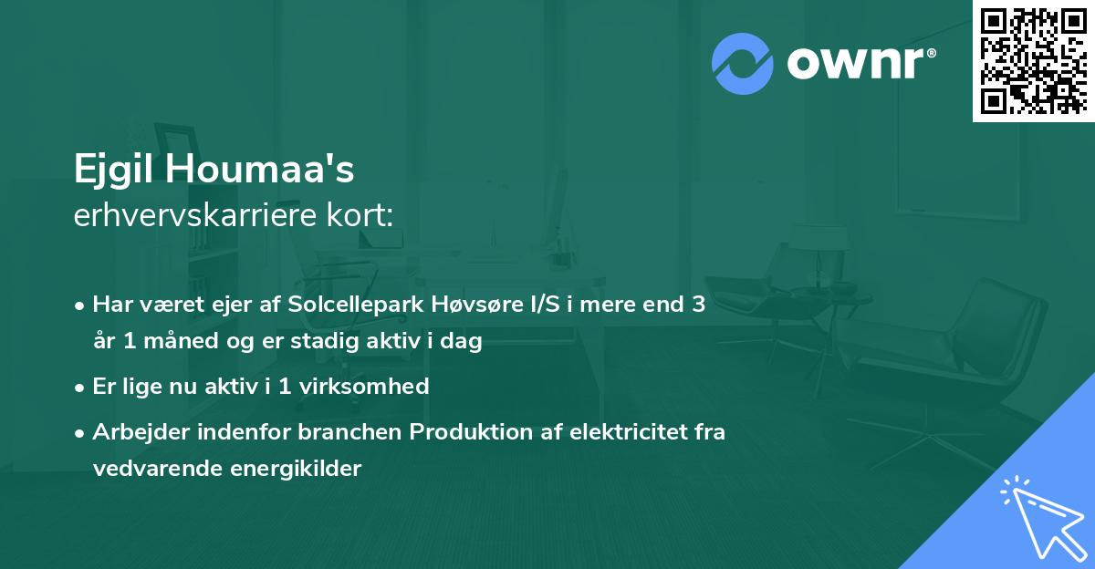 Ejgil Houmaa's erhvervskarriere kort