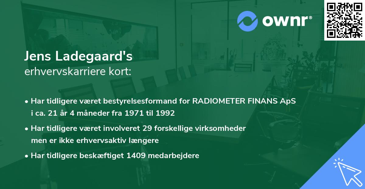 Jens Ladegaard's erhvervskarriere kort