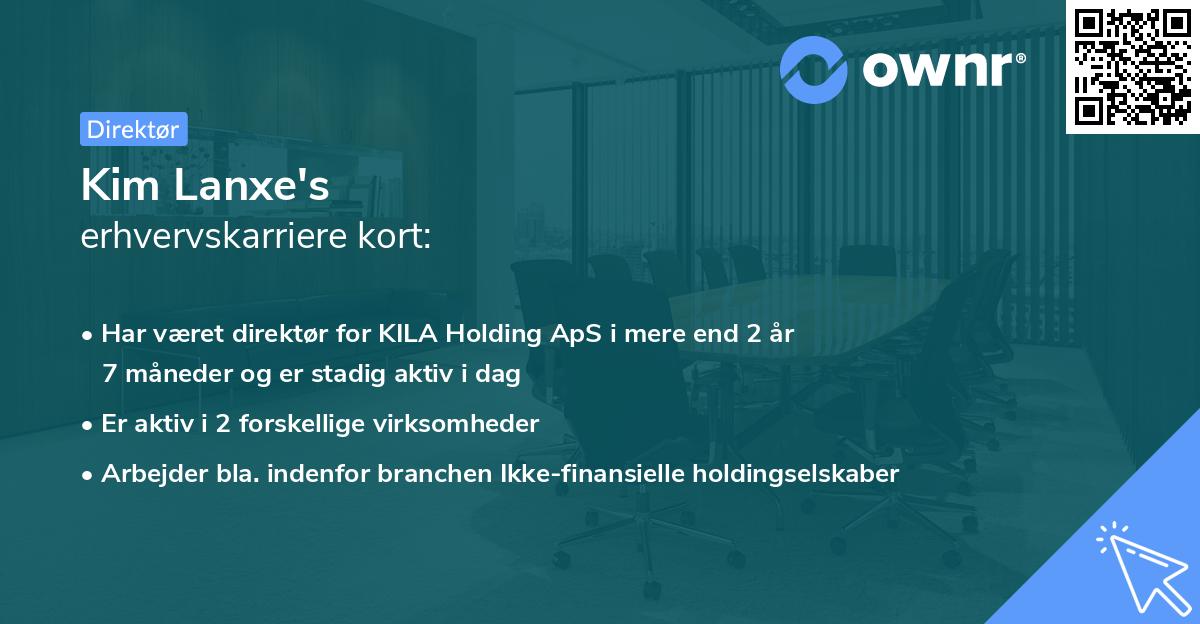 Kim Lanxe's erhvervskarriere kort