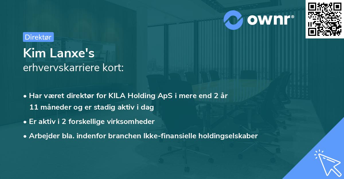Kim Lanxe's erhvervskarriere kort