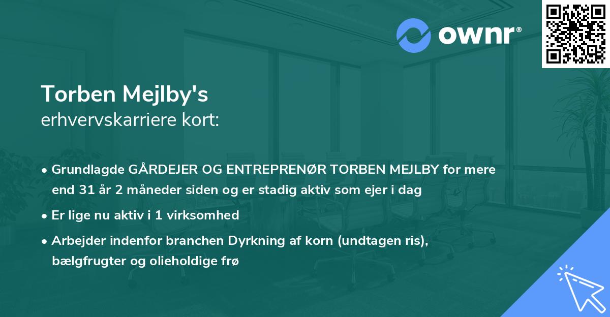 Torben Mejlby's erhvervskarriere kort