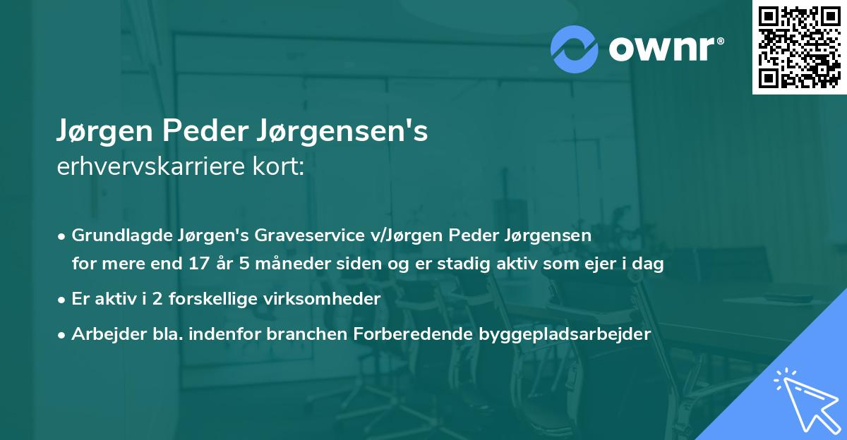 Jørgen Peder Jørgensen's erhvervskarriere kort