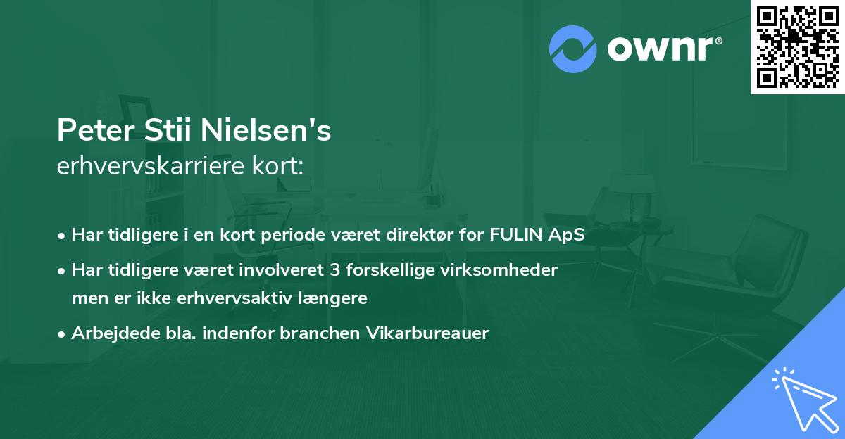 Peter Stii Nielsen's erhvervskarriere kort