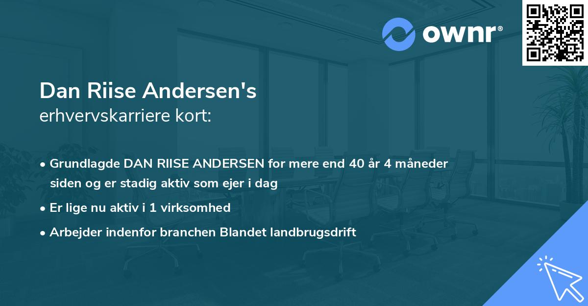 Dan Riise Andersen's erhvervskarriere kort