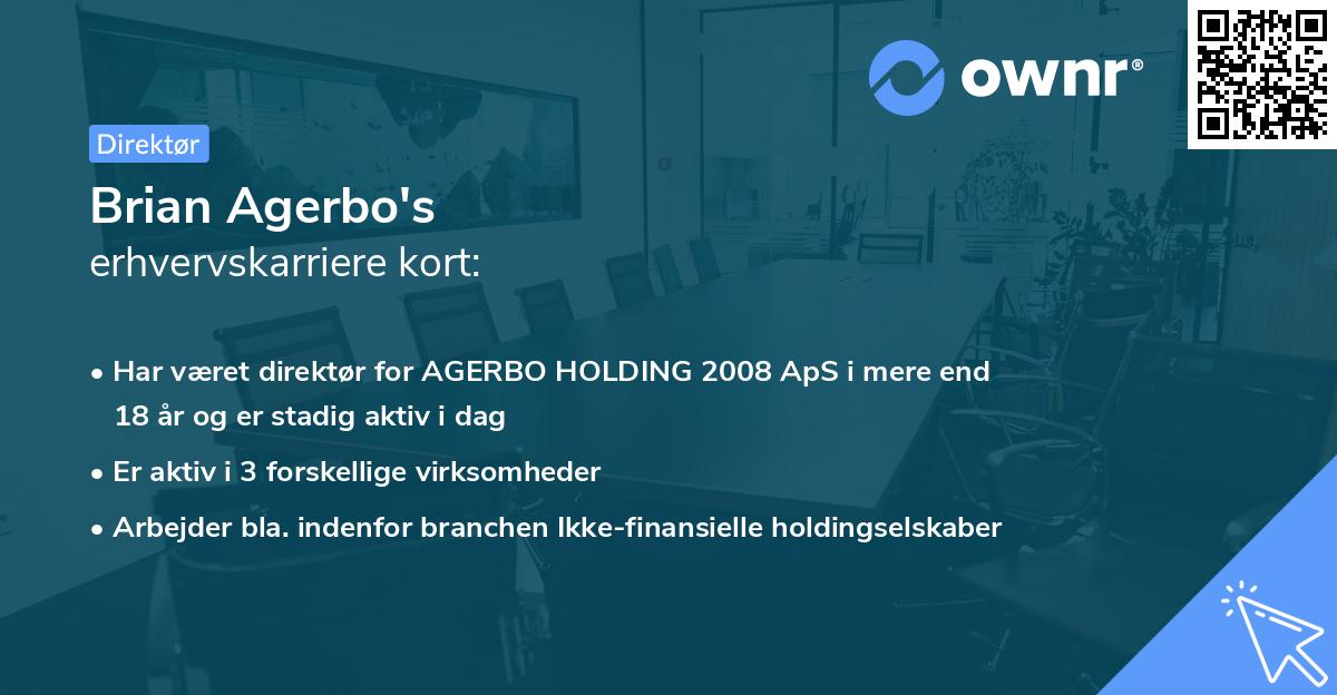 Brian Agerbo's erhvervskarriere kort
