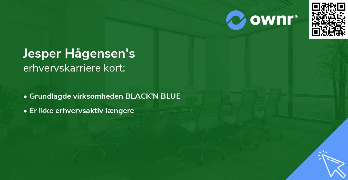 Jesper Hågensen's erhvervskarriere kort