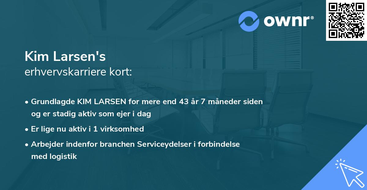 Kim Larsen's erhvervskarriere kort