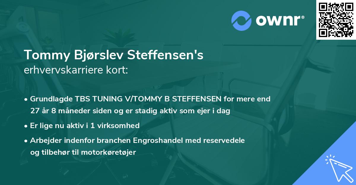 Tommy Bjørslev Steffensen's erhvervskarriere kort