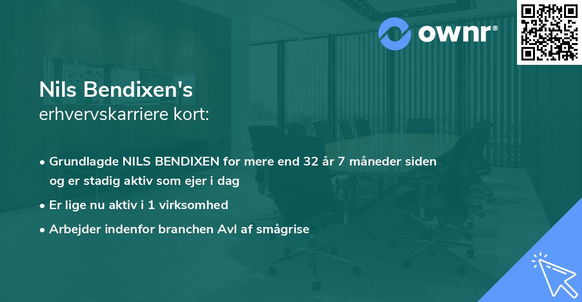 Nils Bendixen's erhvervskarriere kort