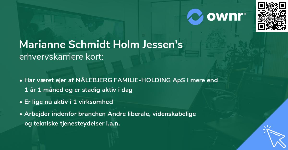 Marianne Schmidt Holm Jessen's erhvervskarriere kort