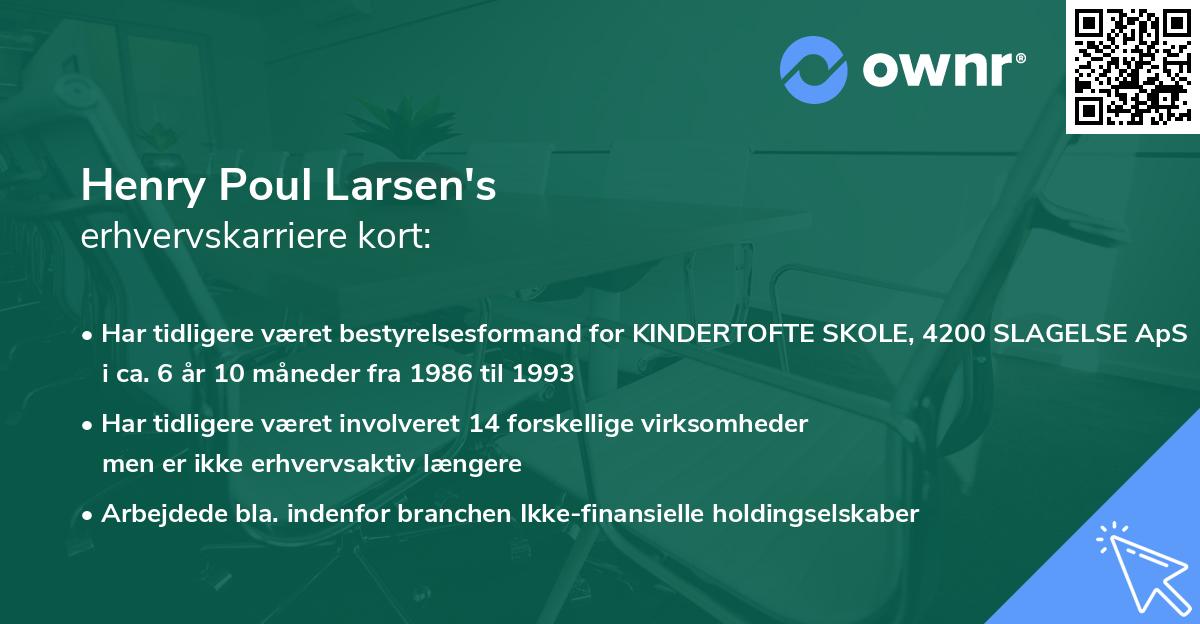 Henry Poul Larsen's erhvervskarriere kort