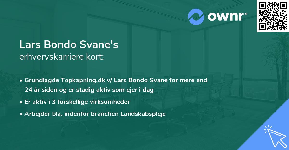 Lars Bondo Svane's erhvervskarriere kort