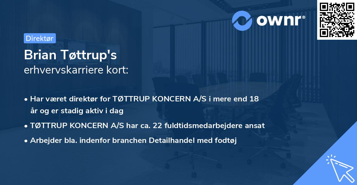 Brian Tøttrup's erhvervskarriere kort