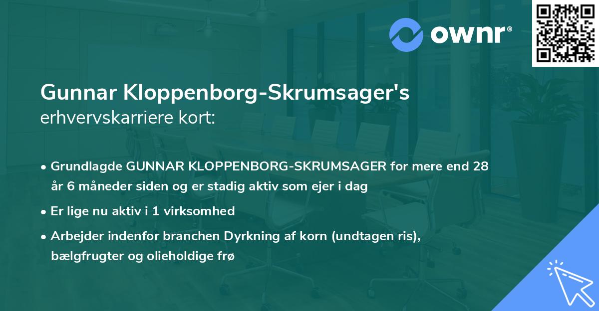 Gunnar Kloppenborg-Skrumsager's erhvervskarriere kort
