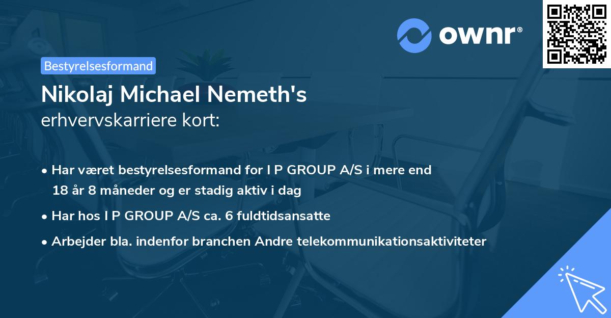 Nikolaj Michael Nemeth's erhvervskarriere kort