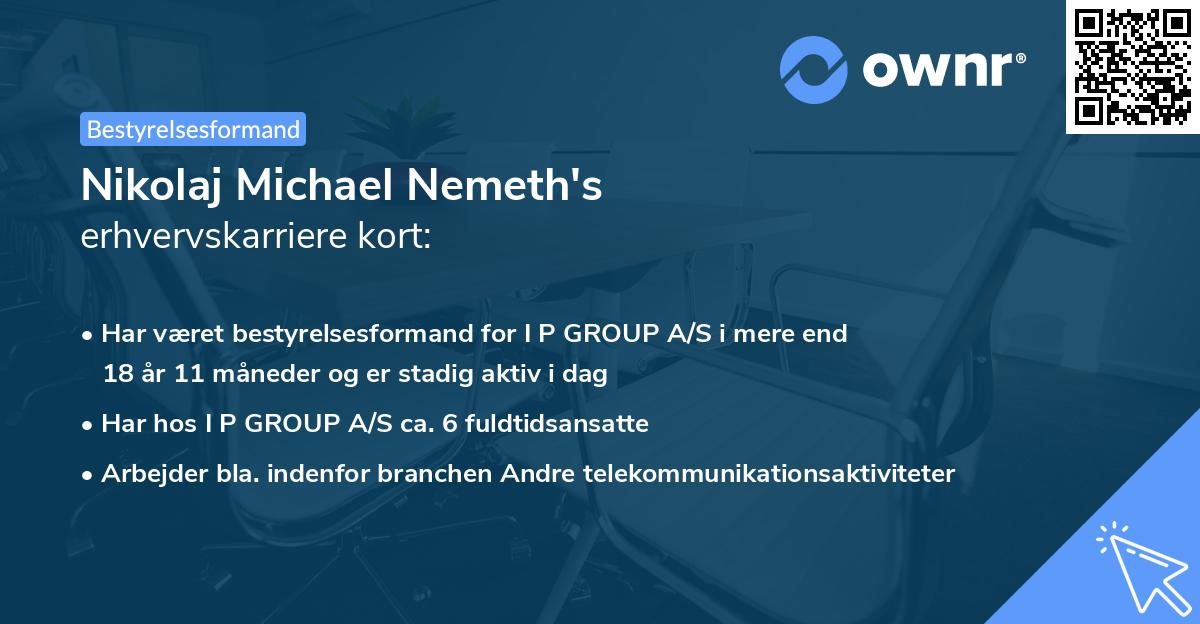 Nikolaj Michael Nemeth's erhvervskarriere kort