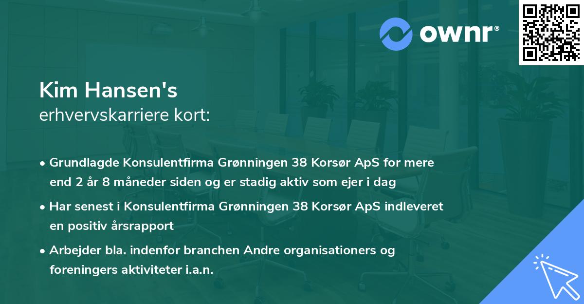 Kim Hansen's erhvervskarriere kort