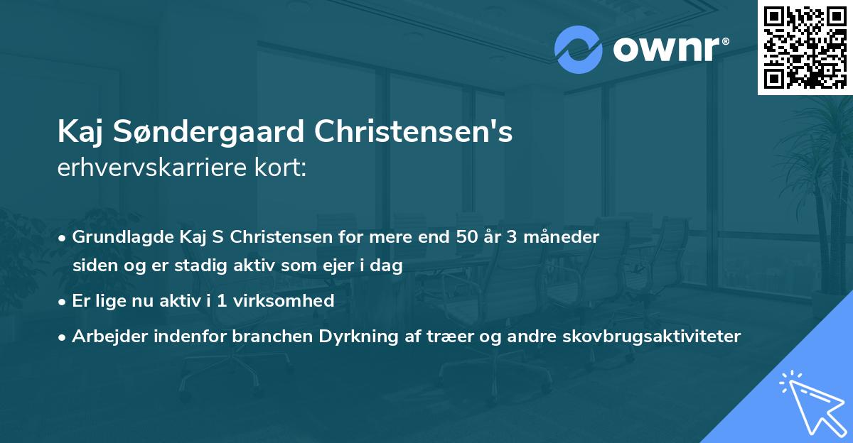 Kaj Søndergaard Christensen's erhvervskarriere kort