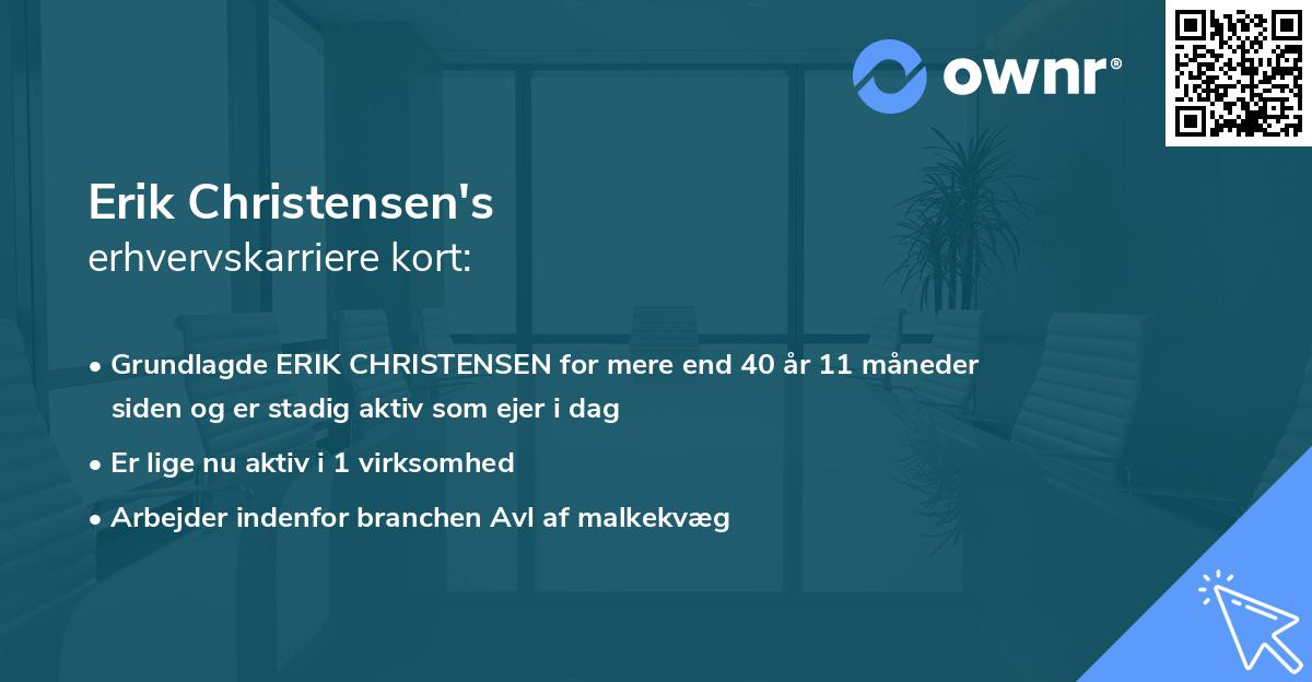 Erik Christensen's erhvervskarriere kort