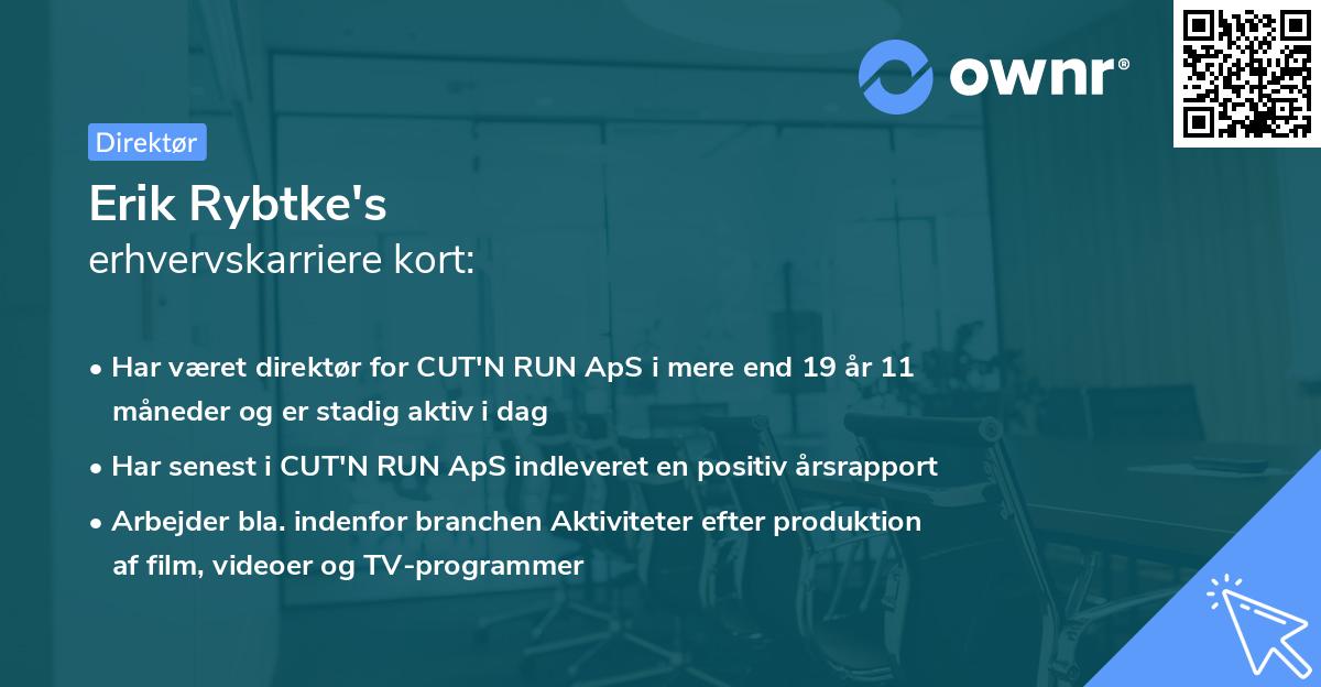 Erik Rybtke's erhvervskarriere kort