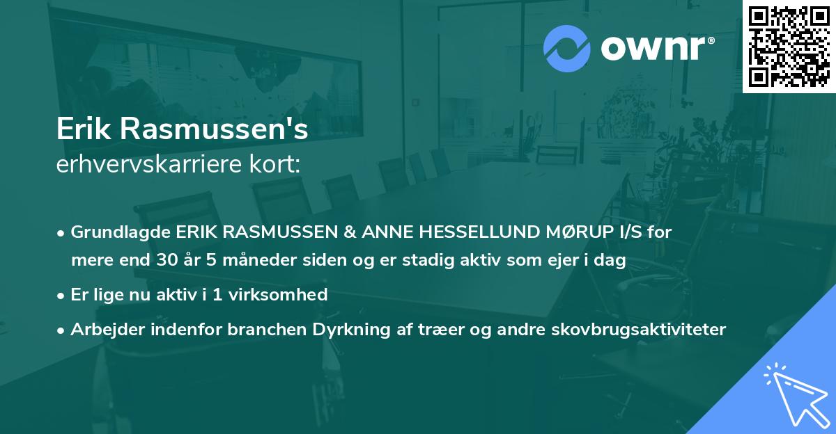 Erik Rasmussen's erhvervskarriere kort