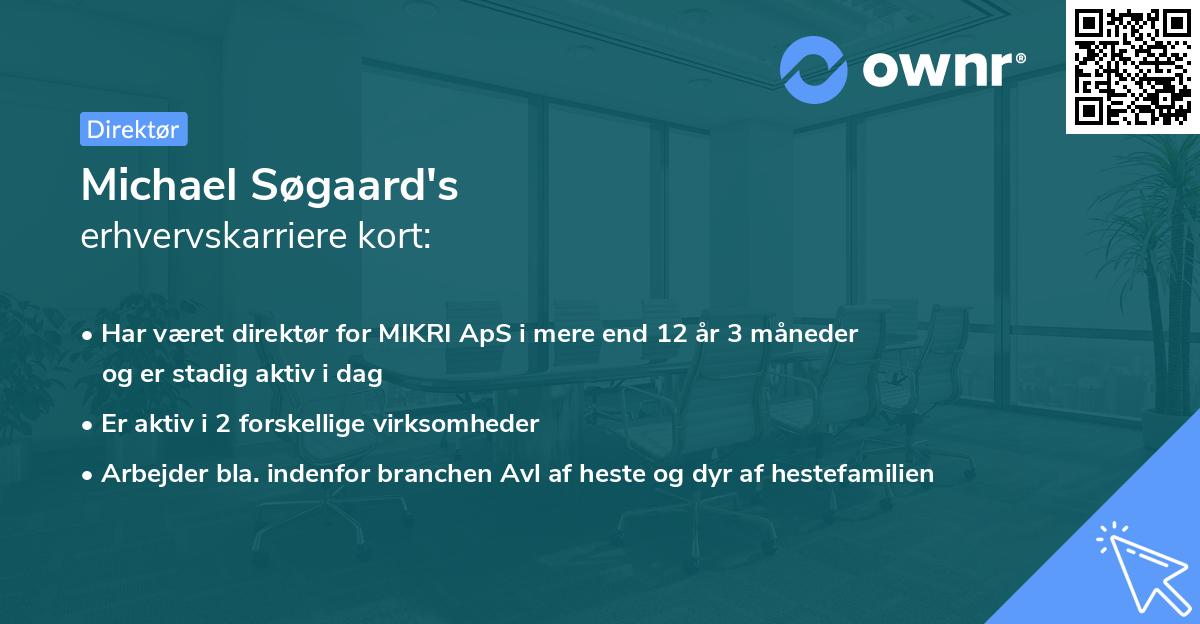 Michael Søgaard's erhvervskarriere kort