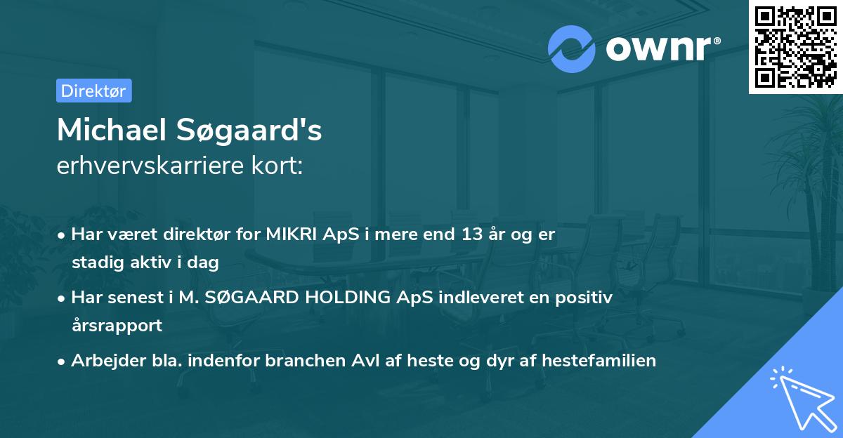 Michael Søgaard's erhvervskarriere kort