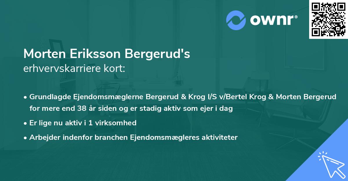 Morten Eriksson Bergerud's erhvervskarriere kort