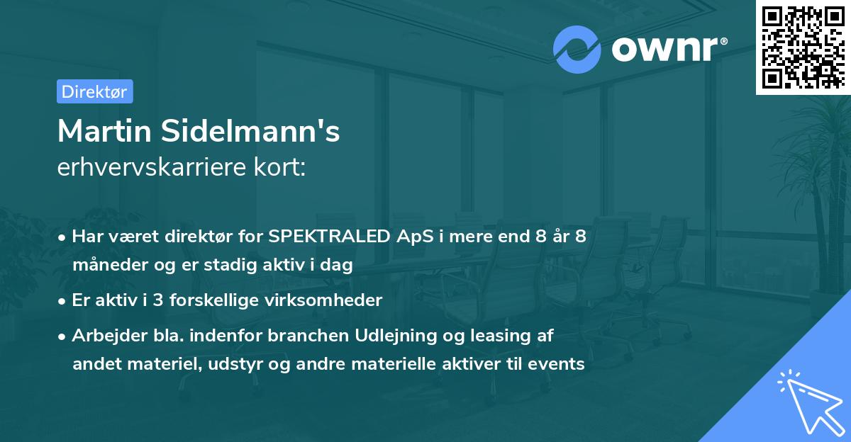 Martin Sidelmann's erhvervskarriere kort