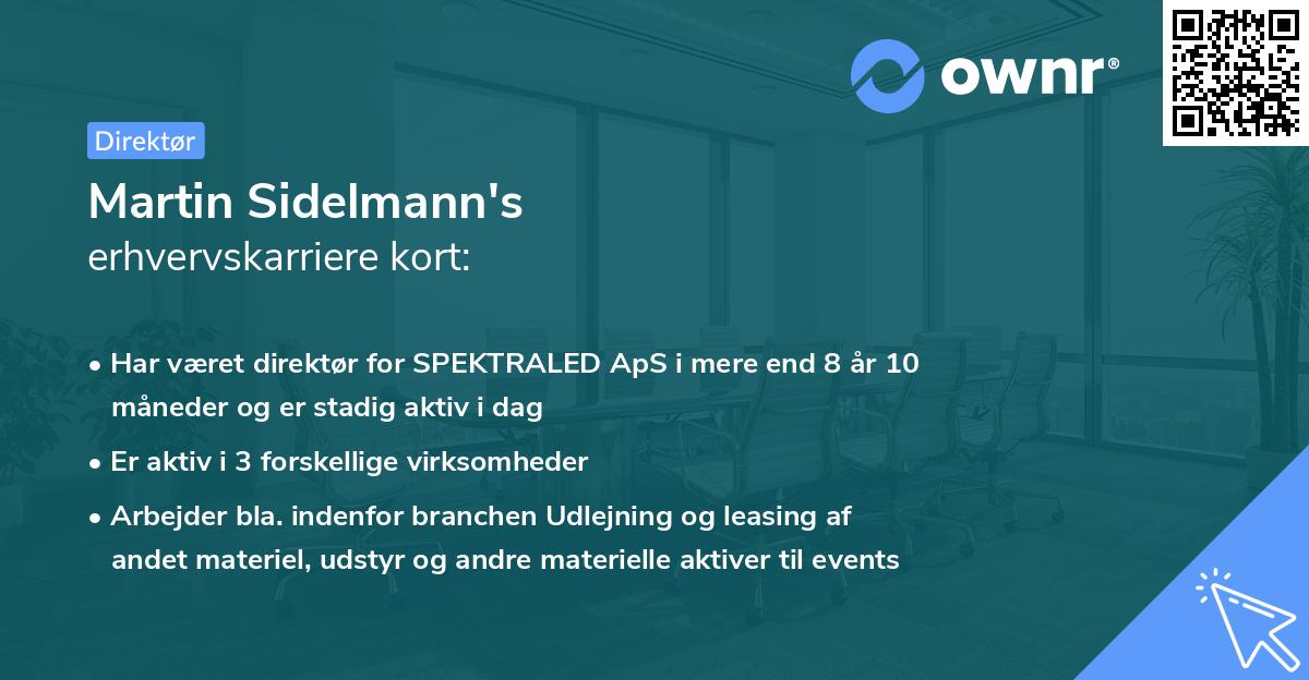 Martin Sidelmann's erhvervskarriere kort