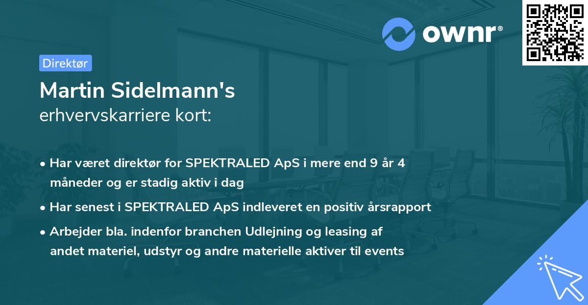 Martin Sidelmann's erhvervskarriere kort