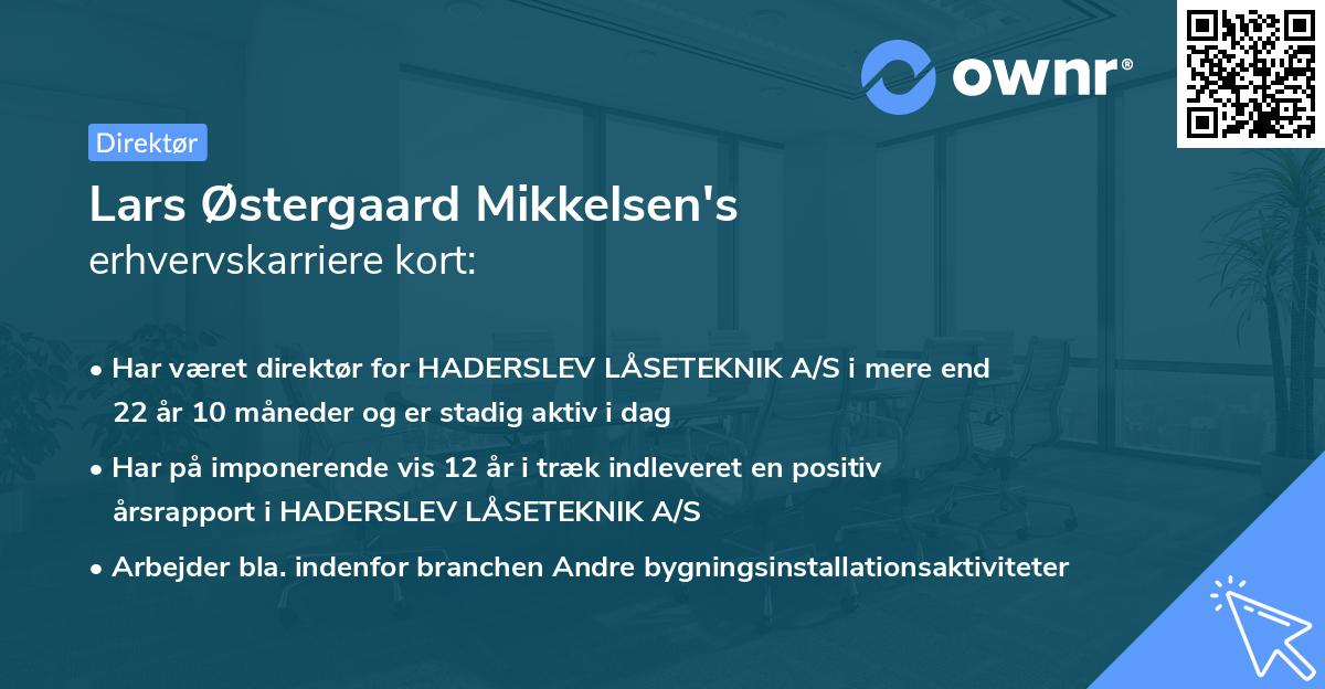 Lars Østergaard Mikkelsen's erhvervskarriere kort