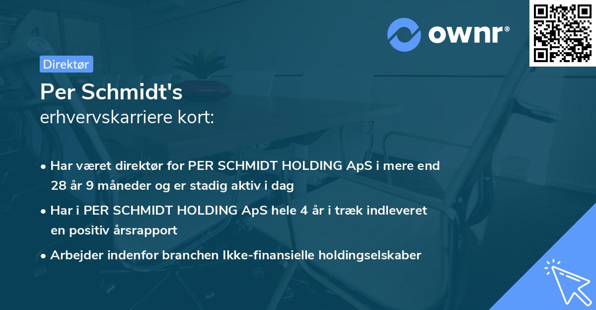 Per Schmidt's erhvervskarriere kort