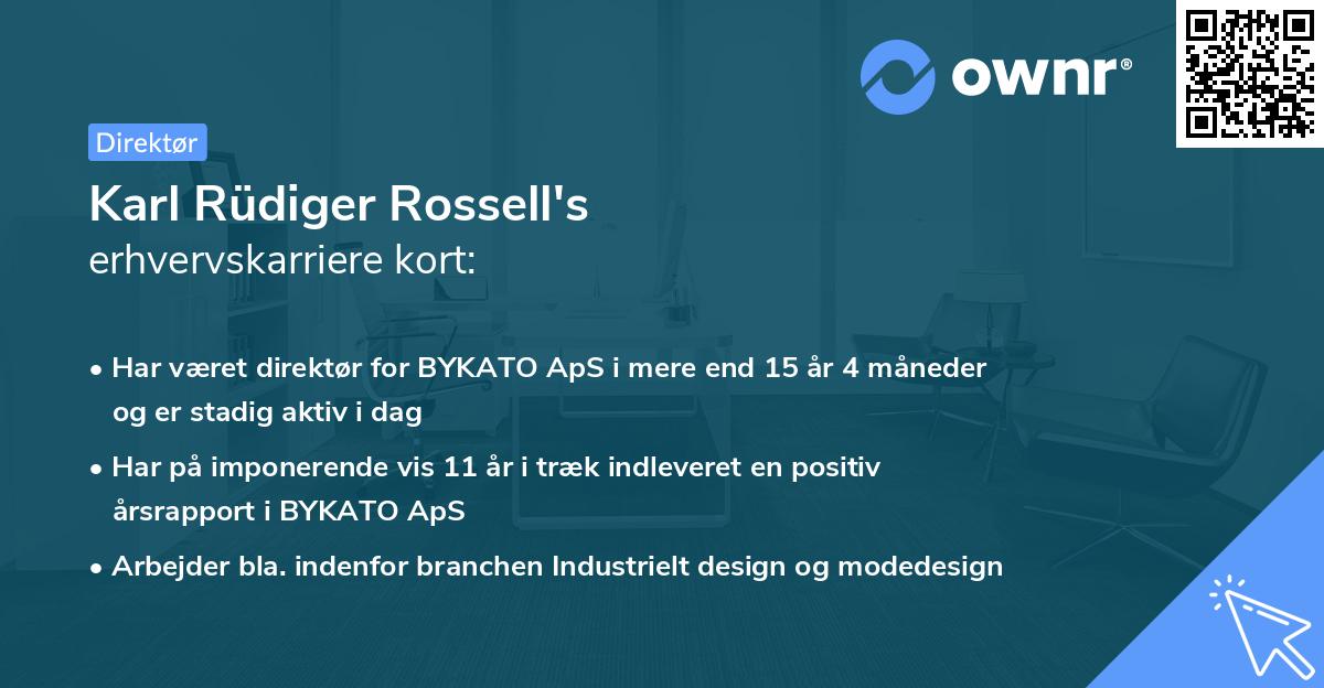 Karl Rüdiger Rossell's erhvervskarriere kort