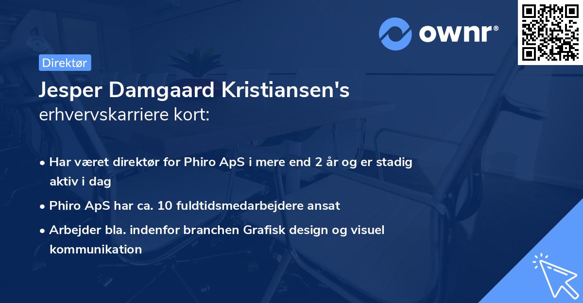 Jesper Damgaard Kristiansen's erhvervskarriere kort