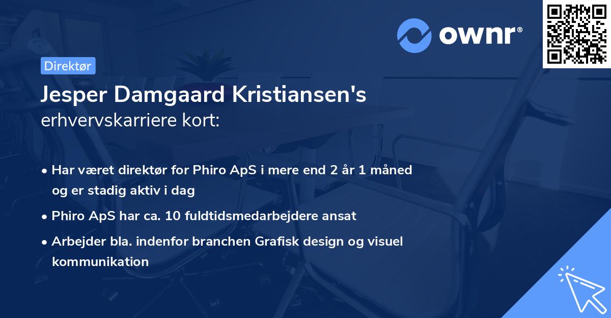 Jesper Damgaard Kristiansen's erhvervskarriere kort