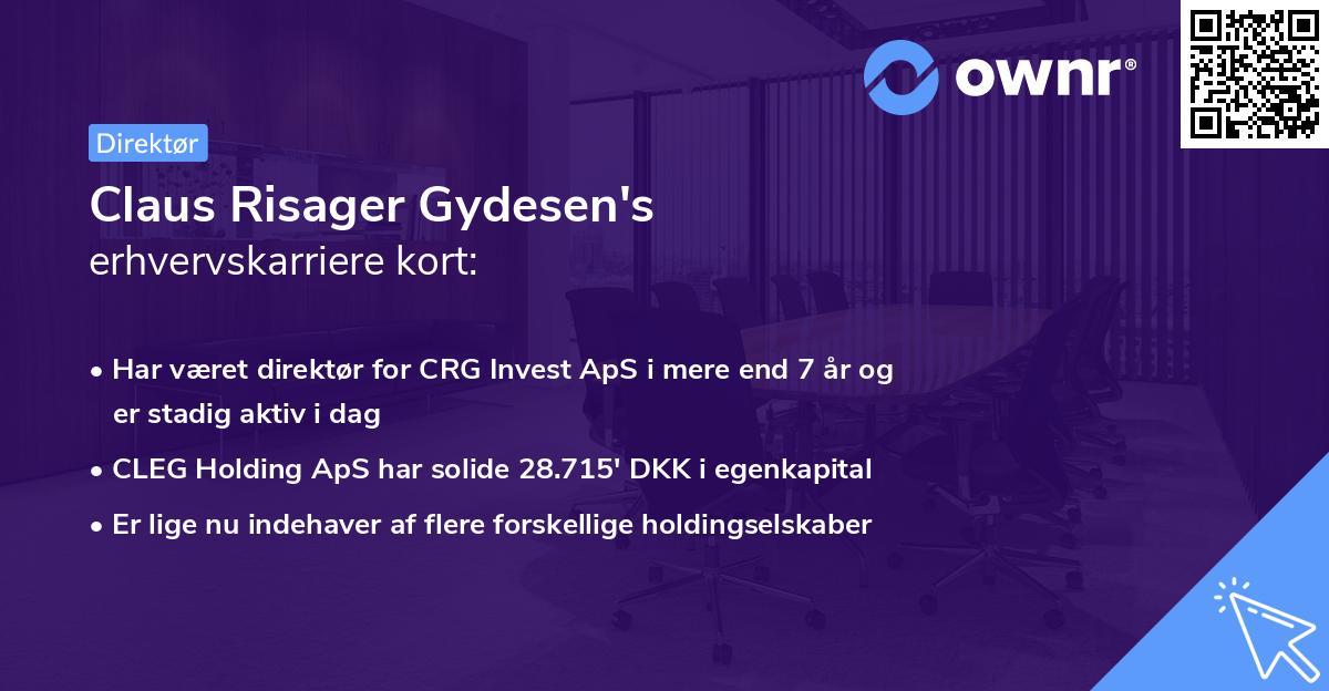 Claus Risager Gydesen's erhvervskarriere kort