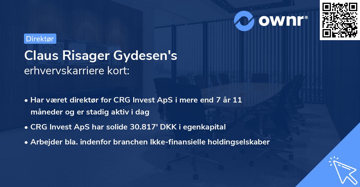 Claus Risager Gydesen's erhvervskarriere kort