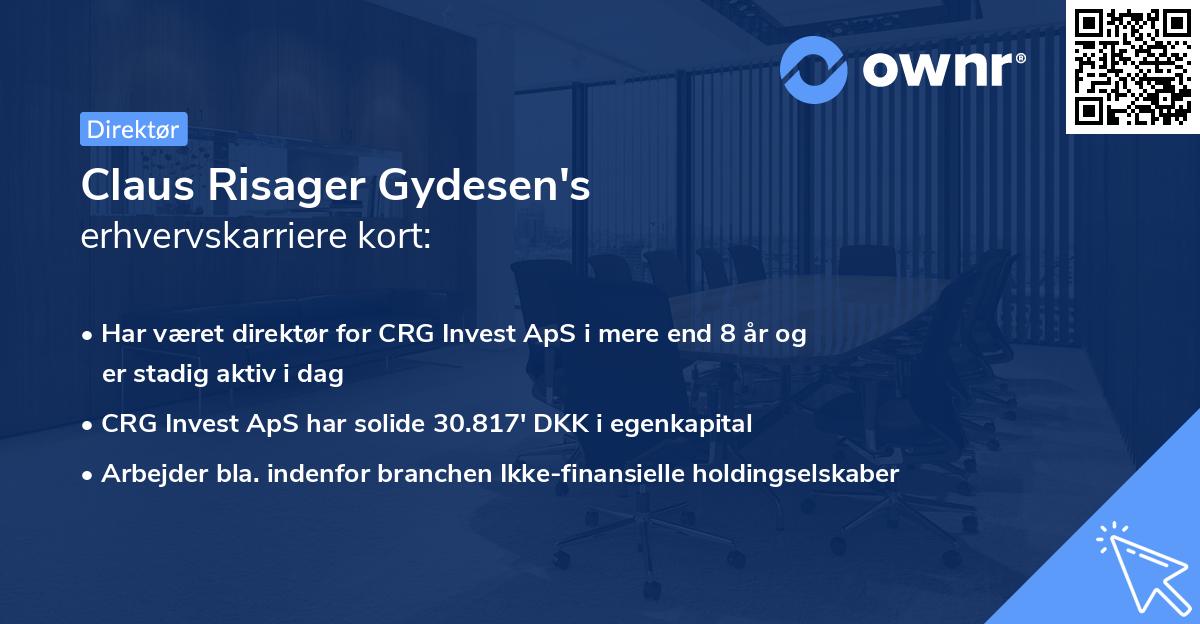Claus Risager Gydesen's erhvervskarriere kort