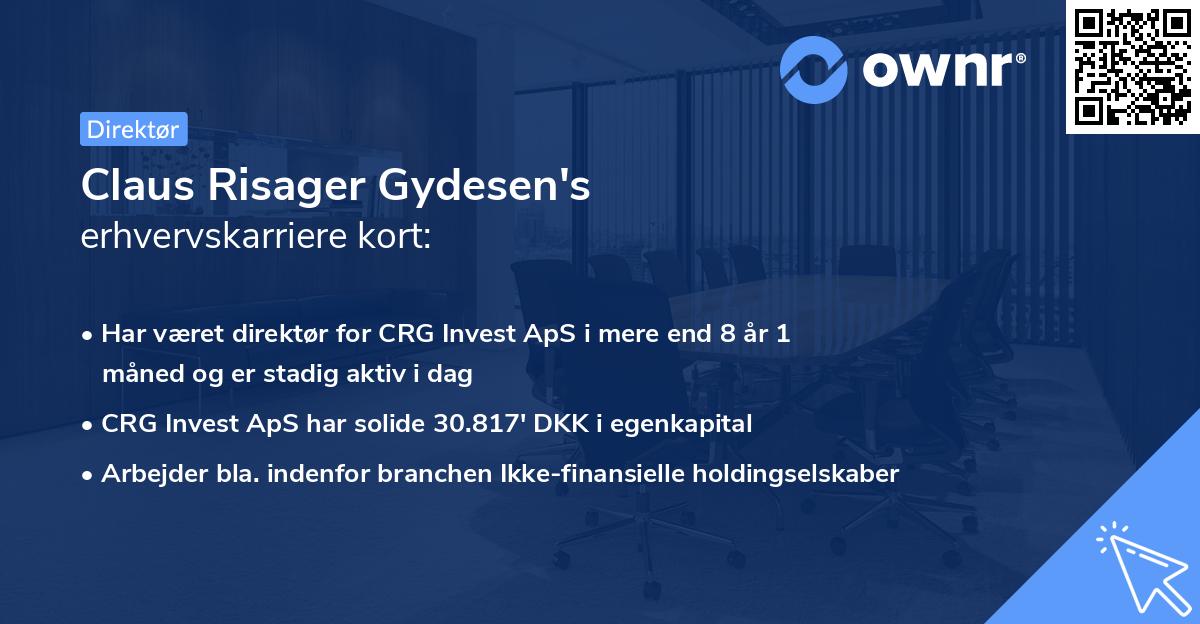 Claus Risager Gydesen's erhvervskarriere kort