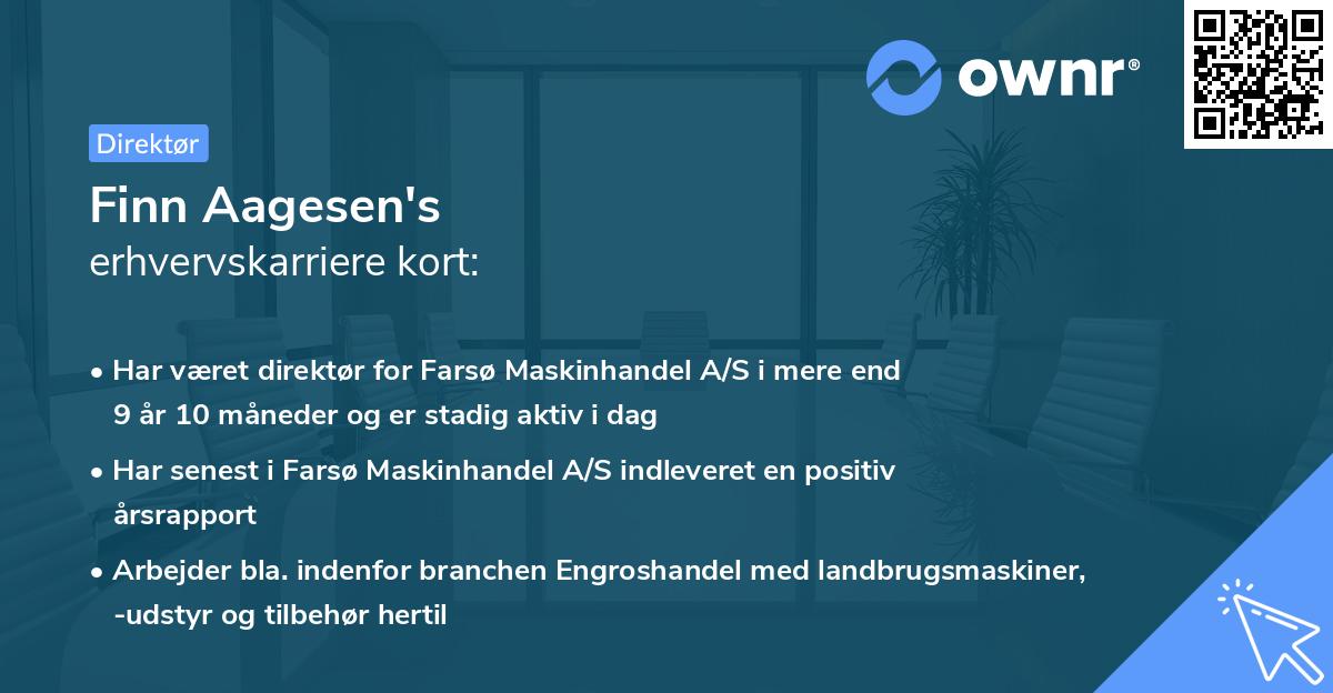 Finn Aagesen's erhvervskarriere kort