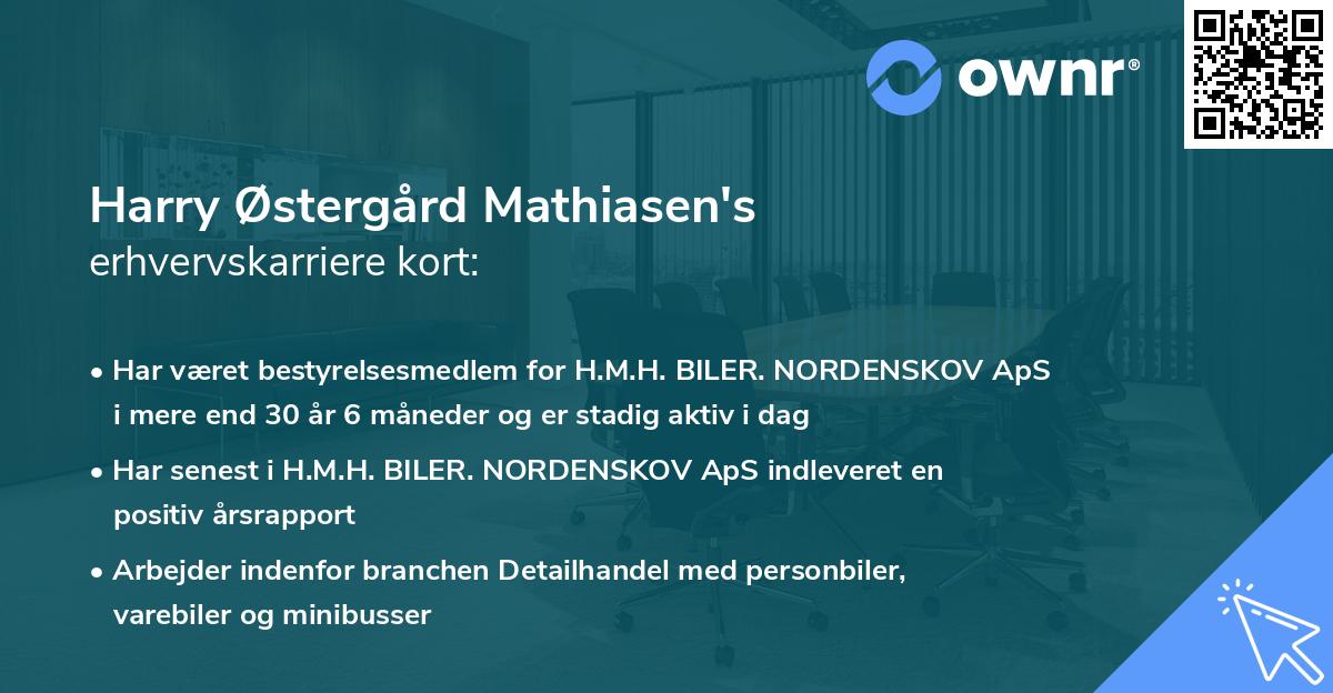 Harry Østergård Mathiasen's erhvervskarriere kort