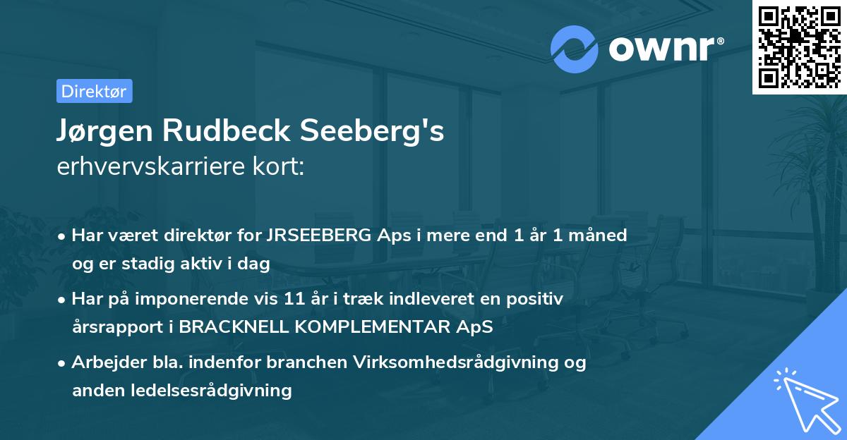 Jørgen Rudbeck Seeberg's erhvervskarriere kort