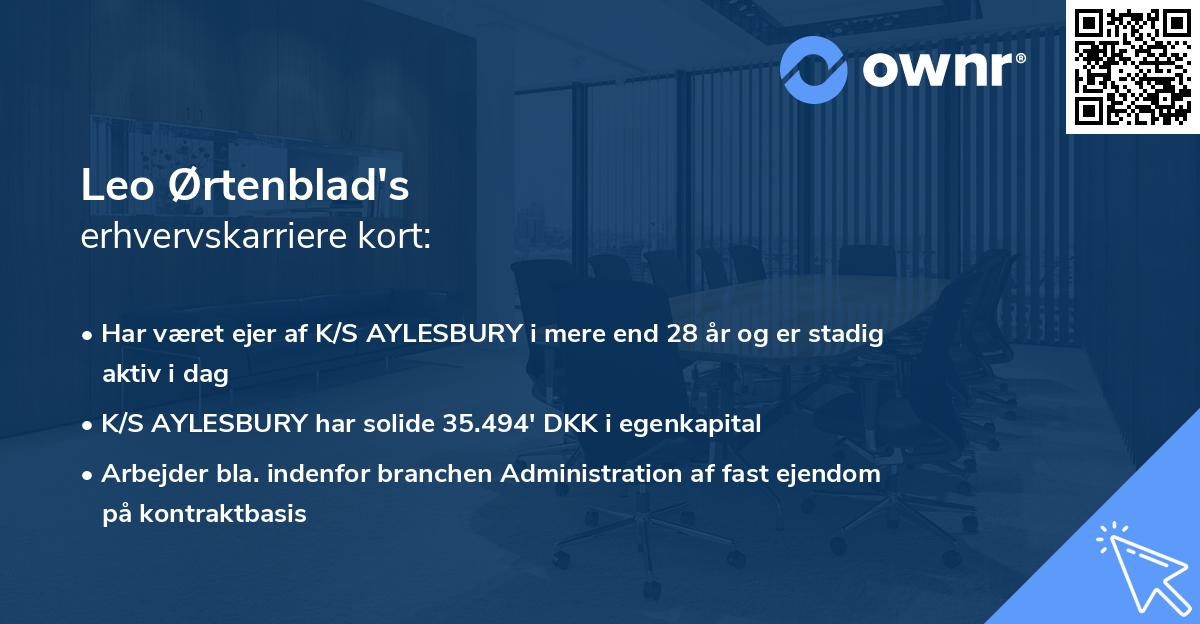 Leo Ørtenblad's erhvervskarriere kort