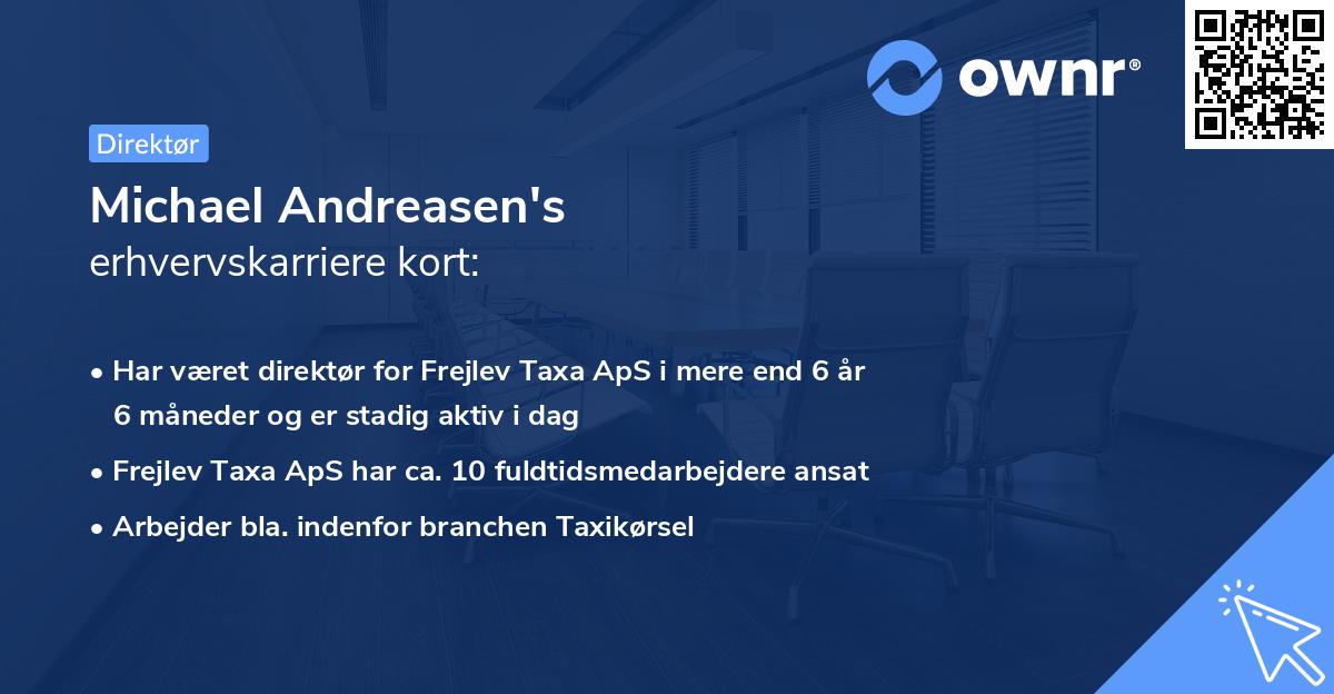 Michael Andreasen's erhvervskarriere kort