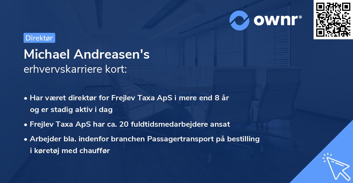 Michael Andreasen's erhvervskarriere kort