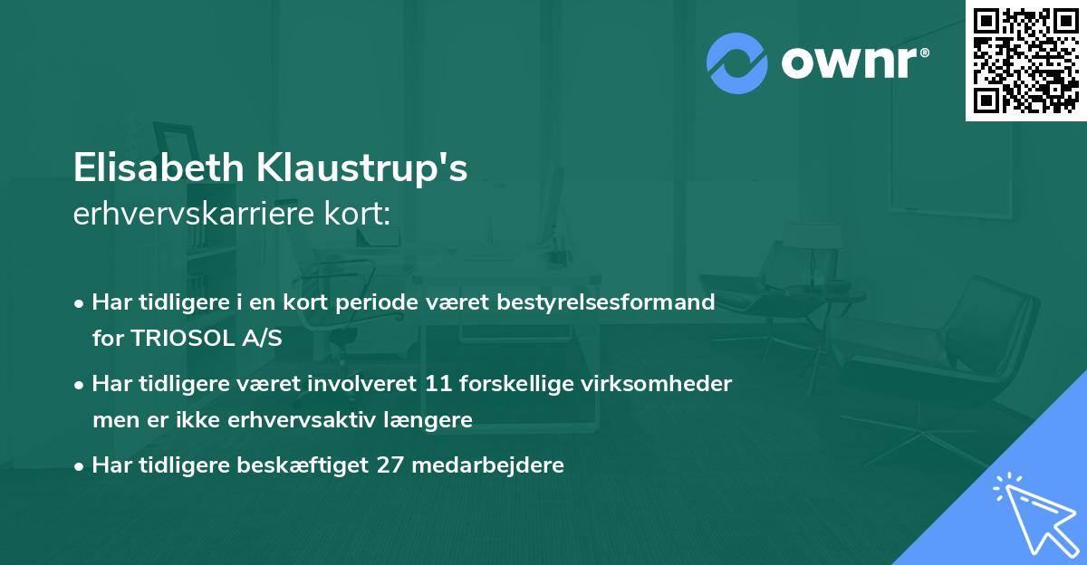Elisabeth Klaustrup's erhvervskarriere kort