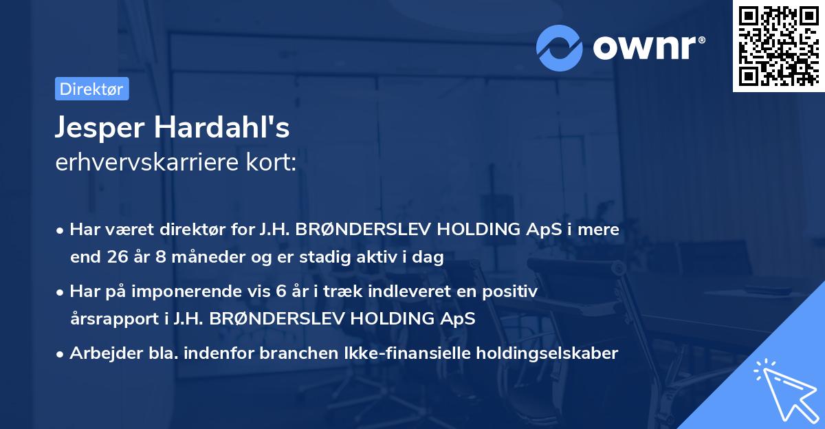 Jesper Hardahl's erhvervskarriere kort