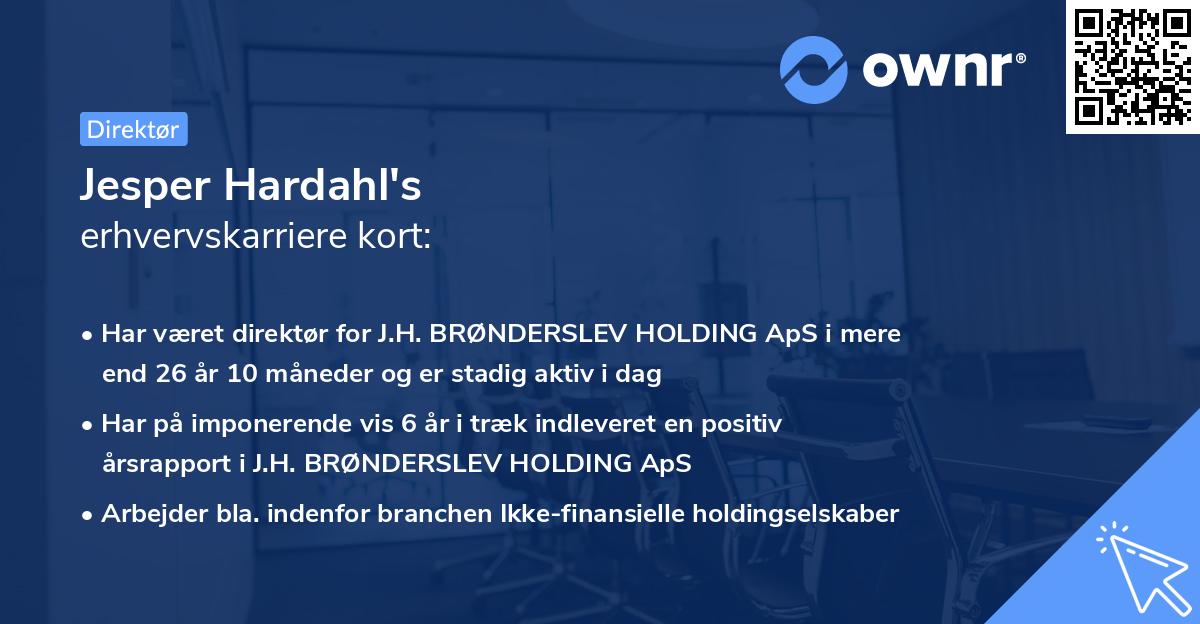 Jesper Hardahl's erhvervskarriere kort